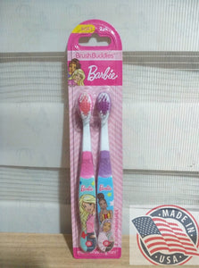 Brush Buddies Barbie soft 2 pack Toothbrush FOR 3+ KIDS girl (U.S.A)