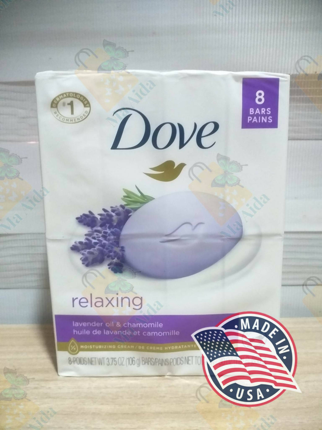 DOVE Relaxing Lavander oil & chamomile 8 Bar soap 3.75 oz(850g)