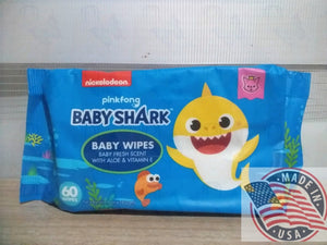 Nickelodeon Baby Shark Baby wipes fresh scent w/ Aloe & vit. E 60 wipes