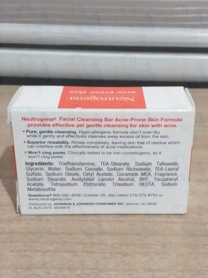 Neutrogena Transparent Facial Bars, Acne-Prone Skin Formula, 3.5 Ounce