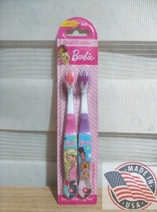 Brush Buddies Barbie soft 2 pack Toothbrush FOR 3+ KIDS girl (U.S.A)