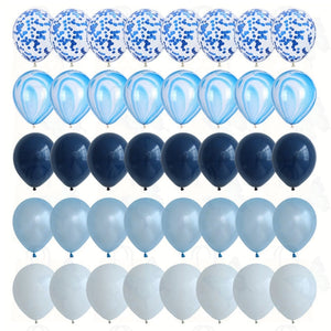 40 Pcs Balloons Set Agate Marble Balloons With Confetti Balloons