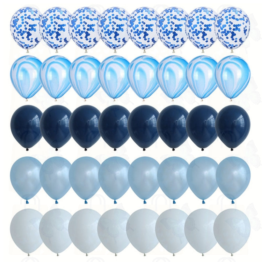 40 Pcs Balloons Set Agate Marble Balloons With Confetti Balloons