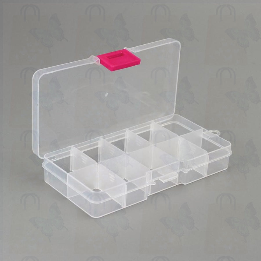 10 Grid Plastic Transparent Storage Box Jewelry Manicure Container