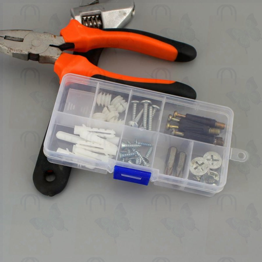 10 Grid Plastic Transparent Storage Box Jewelry Manicure Container