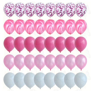 40 Pcs Balloons Set Agate Marble Balloons With Confetti Balloons