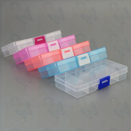 10 Grid Plastic Transparent Storage Box Jewelry Manicure Container