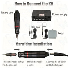 Load image into Gallery viewer, Tattoo Machine Kits Tattoo Power Supply Rotary Pen With Cartridges Needles
