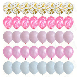 40 Pcs Balloons Set Agate Marble Balloons With Confetti Balloons