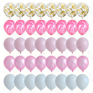 40 Pcs Balloons Set Agate Marble Balloons With Confetti Balloons