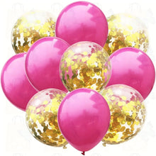 Load image into Gallery viewer, 10pcs/lot Mix Rose Gold Confetti Balloons Birthday Party Decorations
