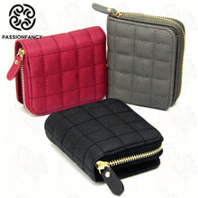 Load image into Gallery viewer, Women Short Wallets PU Leather Female Plaid Purses Nubuck Card Holder Wallet
