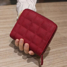 Load image into Gallery viewer, Women Short Wallets PU Leather Female Plaid Purses Nubuck Card Holder Wallet
