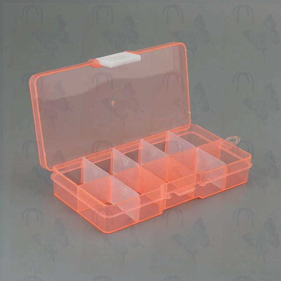 10 Grid Plastic Transparent Storage Box Jewelry Manicure Container