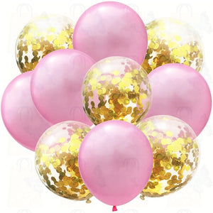 10pcs/lot Mix Rose Gold Confetti Balloons Birthday Party Decorations