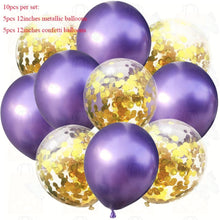 Load image into Gallery viewer, 10pcs/lot Mix Rose Gold Confetti Balloons Birthday Party Decorations
