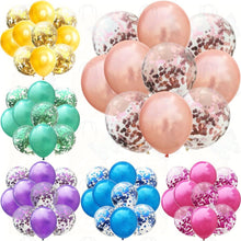 Load image into Gallery viewer, 10pcs/lot Mix Rose Gold Confetti Balloons Birthday Party Decorations
