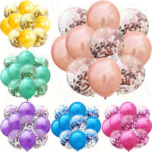 10pcs/lot Mix Rose Gold Confetti Balloons Birthday Party Decorations