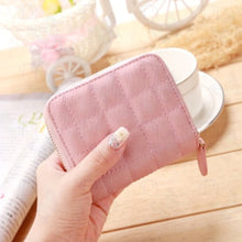 Load image into Gallery viewer, Women Short Wallets PU Leather Female Plaid Purses Nubuck Card Holder Wallet
