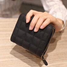 Load image into Gallery viewer, Women Short Wallets PU Leather Female Plaid Purses Nubuck Card Holder Wallet
