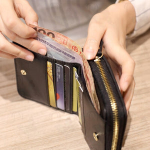 Women Short Wallets PU Leather Female Plaid Purses Nubuck Card Holder Wallet