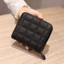 Load image into Gallery viewer, Women Short Wallets PU Leather Female Plaid Purses Nubuck Card Holder Wallet
