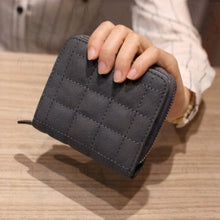 Load image into Gallery viewer, Women Short Wallets PU Leather Female Plaid Purses Nubuck Card Holder Wallet
