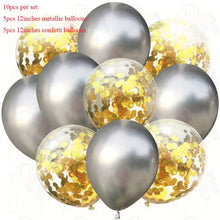 Load image into Gallery viewer, 10pcs/lot Mix Rose Gold Confetti Balloons Birthday Party Decorations
