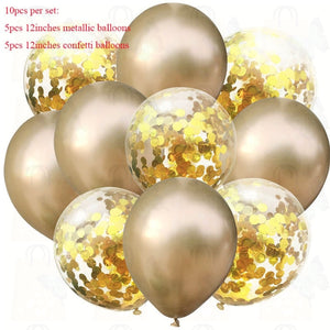 10pcs/lot Mix Rose Gold Confetti Balloons Birthday Party Decorations