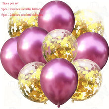 Load image into Gallery viewer, 10pcs/lot Mix Rose Gold Confetti Balloons Birthday Party Decorations
