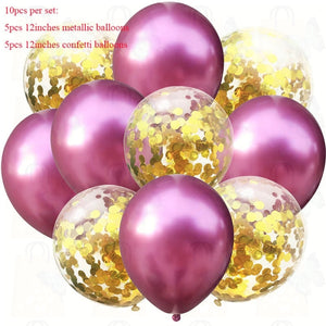 10pcs/lot Mix Rose Gold Confetti Balloons Birthday Party Decorations