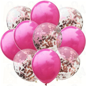 10pcs/lot Mix Rose Gold Confetti Balloons Birthday Party Decorations