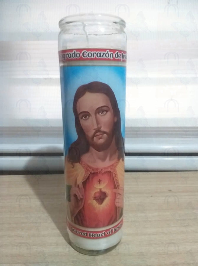 Religious Candles Sacred Heart Of Jesus and virgin de Guadalupe candles