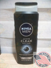 Load image into Gallery viewer, Nivea men Active Clean Body wash w/natural Charcoal deep clean (500ml) U.S.A
