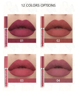 Fashion 12 Colors Waterproof Matte Nude Lipstick Lip Pigment