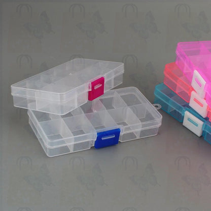 10 Grid Plastic Transparent Storage Box Jewelry Manicure Container