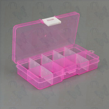 10 Grid Plastic Transparent Storage Box Jewelry Manicure Container