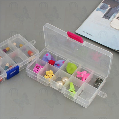 10 Grid Plastic Transparent Storage Box Jewelry Manicure Container