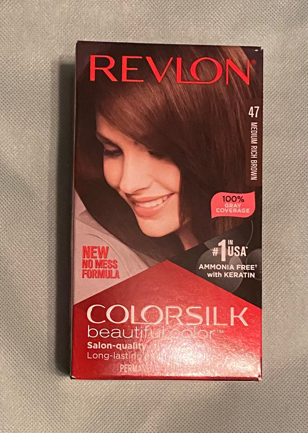 REVLON #47 Permanent color Medium Rich Brown ammonia free w/keratin (U.S.A)