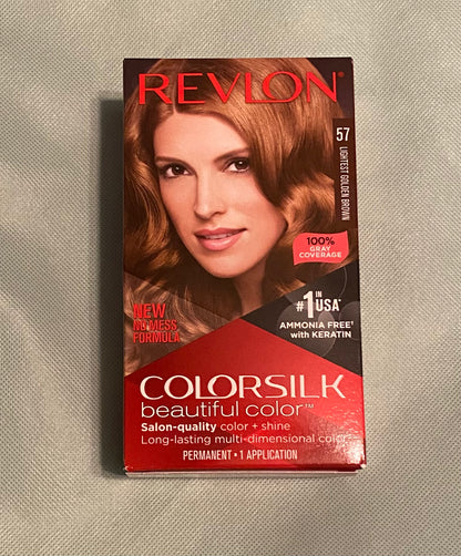 REVLON #57 Permanent color Light Golden Brown ammonia free w/keratin (U.S.A)