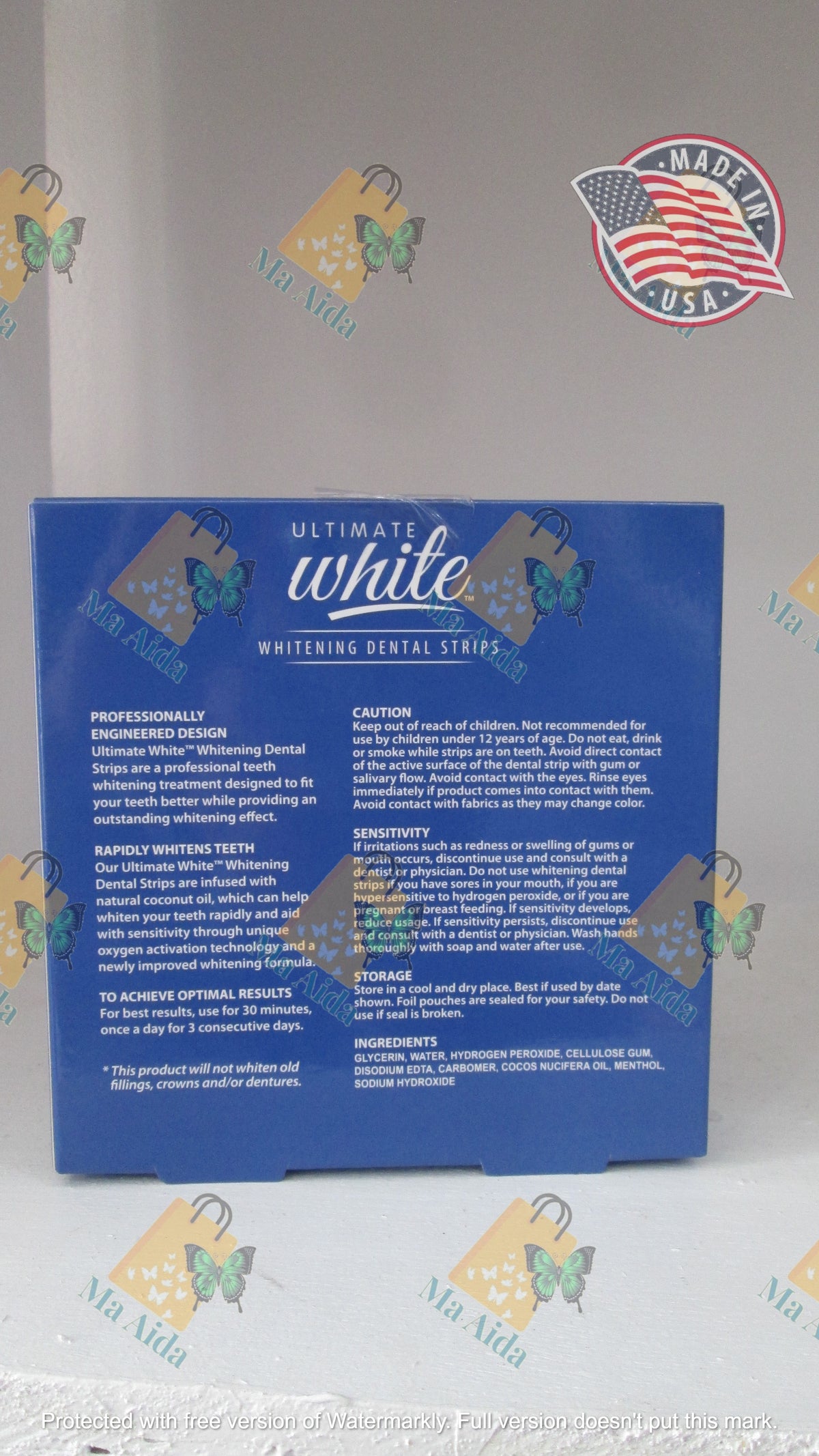 Ultimate White Whitening Dental Strips Infused With Coconut Oil 6 Strips