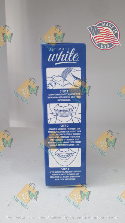 Ultimate White Whitening Dental Strips Infused With Coconut Oil 6 Strips