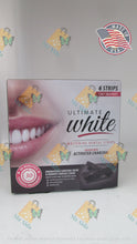 Load image into Gallery viewer, Ultimate White Whitening Dental Strips infused w/activated charcoal 6 strips
