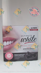 Ultimate White Whitening Dental Strips infused w/activated charcoal 6 strips