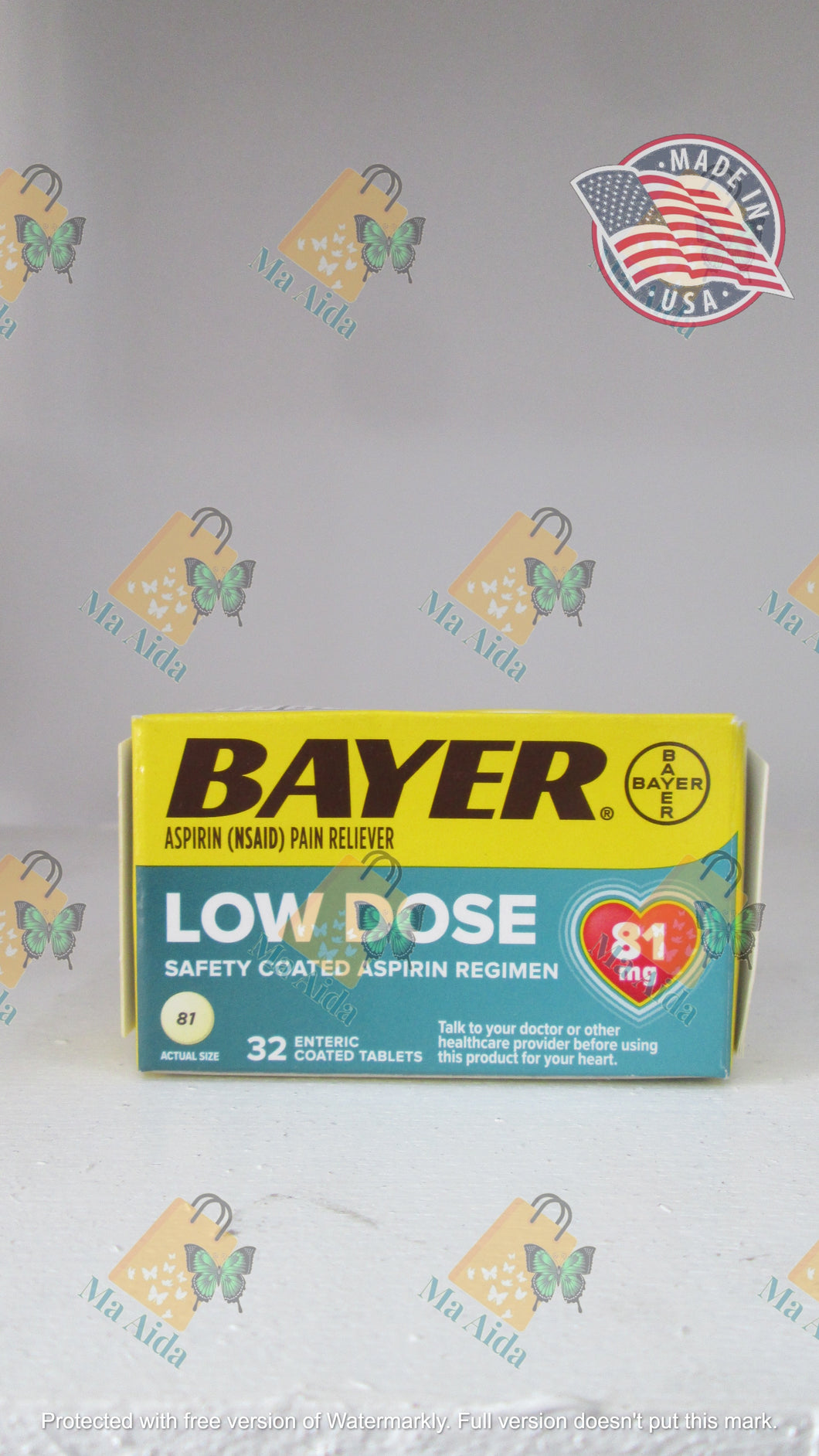 Bayer Low Dose Aspirin Regimen Pain Reliever (81mg) 32 Enteric Coated Tablets