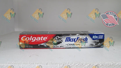 Colgate MaxFresh With Whitening Charcoal Mint 10x Longer Lasting Cool 1.9oz (53.8g)