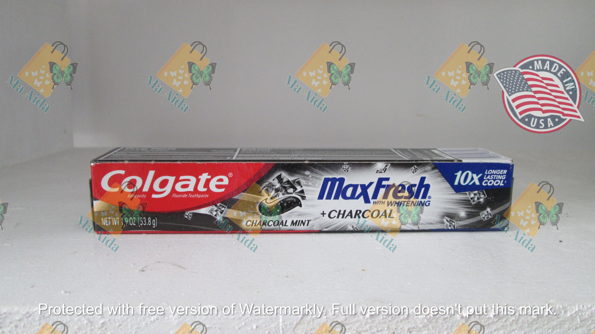 Colgate MaxFresh With Whitening Charcoal Mint 10x Longer Lasting Cool 1.9oz (53.8g)