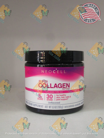 NeoCell Super Collagen Peptides,Unflavored, 5.3 Ounces(150g)