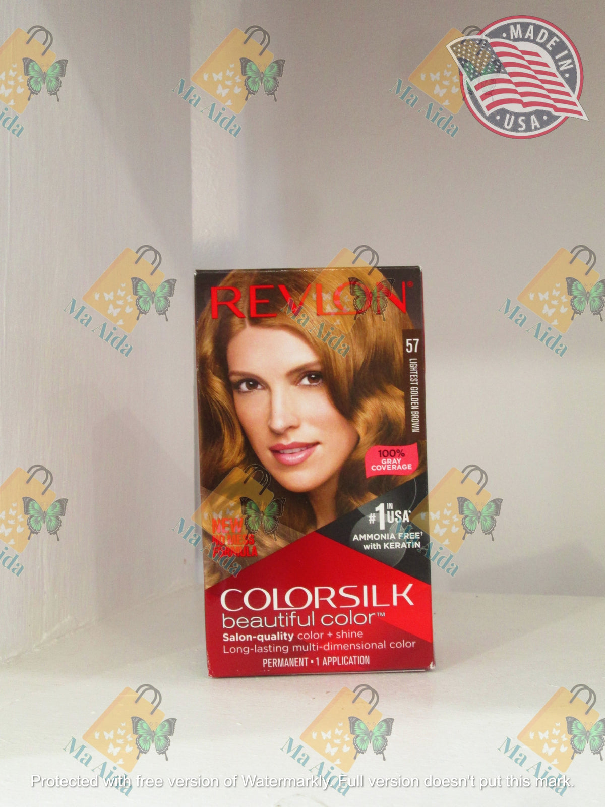REVLON #57 Permanent color Light Golden Brown ammonia free w/keratin (U.S.A)