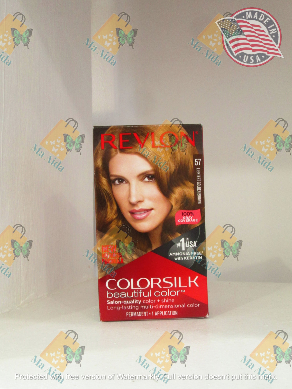 REVLON #57 Permanent color Light Golden Brown ammonia free w/keratin (U.S.A)